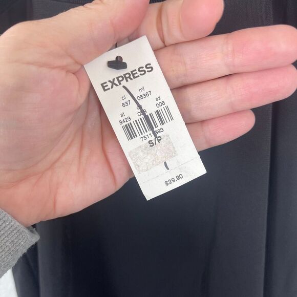 Express Womens Black Top Size S‎ Solid Thin Straps Club Sleeveless NWT - Picture 3 of 6